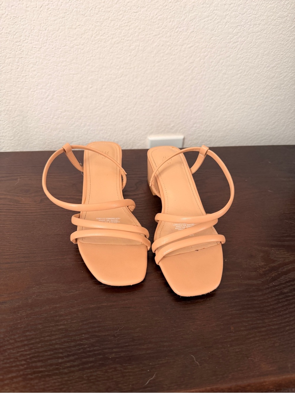H&M Nude Strappy Square-Toe Sandals